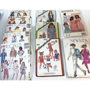1980s Children’s Sewing Patterns Simplicity McCalls Butterick Lot of 10 Patterns